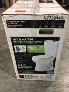 10 in. Rough-in 2-Piece 0.8 GPF Single Flush Round Front Toilet in White by Niagara Stealth Customer Returns See Pictures