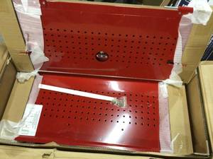 Ready-to-Assemble 28 in. W x 29 in. H x 12 in. D Steel Garage Wall Cabinet in Red Customer Returns See Pictures&nbsp