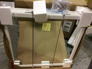 30 in. W x 29 in. H Fog Free Framed Surface-Mount Tri-View Bathroom Medicine Cabinet in White Customer Returns See Pictures&nbsp