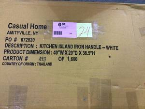 White Kitchen Island with Solid Wood Top Customer Returns See Pictures&nbsp