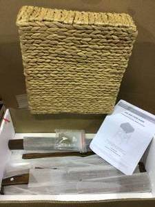 Home Decorators Collection Walnut Finish Backless Counter Stool with Woven Seat (16.14 in. W x 25.2 in. H) Customer Returns See Pictures&nbsp