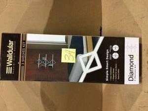 Contempo Diamonds 27.5 in. W x 40 in. H Black Three Level Shelving System Customer Returns See Pictures&nbsp