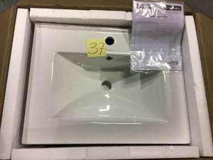 24 in. Ceramic Single Faucet Hole Vanity Top in White with White Basin Customer Returns See Pictures&nbsp