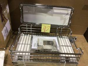 12 in. Under Sink Organizer in Chrome with White Liner Customer Returns See Pictures&nbsp