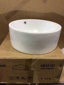Crystalline Glaze Basin Bathroom Top-Mount Bowl Vessel Sink 16.75 in. White Customer Returns See Pictures&nbsp