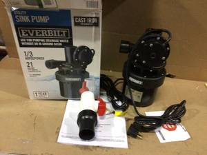 13 HP Utility Sink Pump by Everbilt Customer Returns See Pictures&nbsp