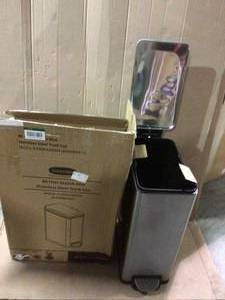 12.9 Gal.45-Liter Fingerprint Free Stainless Steel Slim Rectangular Kitchen Step-on Trash Can Customer Returns See Pictures&nbsp