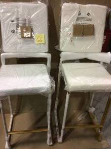 Fuji 26 in. Gold Stackable Counter Stool with White Velvet Cushion (Set of 2) Customer Returns See Pictures&nbsp