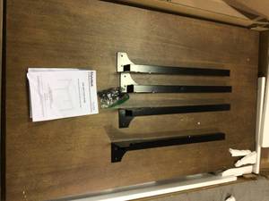 Porter Black Metal Rectangular Dining Table for 6 with Haze Oak Finish Top (60 in. L x 30 in. H) Customer Returns See Pictures&nbsp