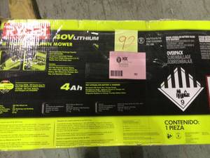 18 in. 40-Volt 2-in-1 Lithium-Ion Cordless Battery Walk Behind Push Mower 4.0 Ah BatteryCharger Included by RYOBI Customer Returns See Pictures&nbsp