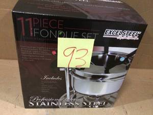 11-Piece Professional Stainless Steel Fondue Set by ExcelSteel Customer Returns See Pictures&nbsp