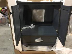 Home Decorators Merryfield 30 in. W x 21-12 in. D Bathroom Vanity Cabinet Only in Dark Blue-Gray not used see pictures