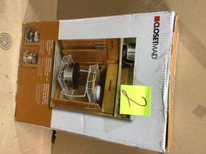 lot 2 image: 14 in. W 2-Tier Ventilated Wire Sliding Cabinet Organizer in White Customer Returns See Pictures 