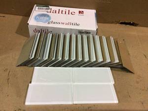 lot 12 image: Clearbrook 3 in. x 6 in. Glass Snow Subway Tile (4 sq. ft.  case) by Daltile Customer Returns See Pictures 