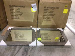 lot 46 image: Small Rectangle Graywash Classic Mirror (16 in. H x 20 in. W) Customer Returns See Pictures 