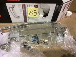 lot 83 image: Cassidy 4-Piece Bath Hardware Set in Polished Nickel by Delta Customer Returns See Pictures 
