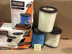 lot 86 image: Lot of assorted Ridgid Shop Vac Filters see pictures