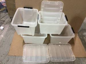 lot 97 image: Lot of Plastic Storage bins see pictures