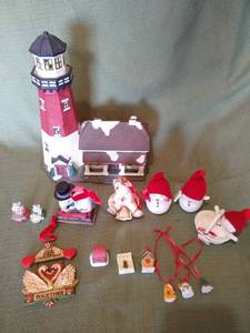 lot 57 image: Christmas Lighthouse and Ornament Lot
