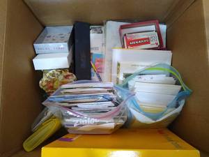 lot 65 image: Big Box of Stationary and Scrapbook Papers