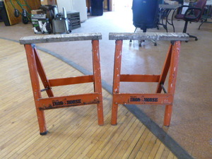 lot 12 image: 2 Hirsh Iron Horse Saw Horses
