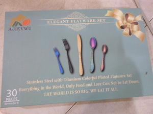 lot 29 image: NEW Ajievwu 30 Piece Flatware Set