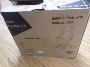 lot 47 image: NEW OFM Reclining Gaming Chair with Footrest