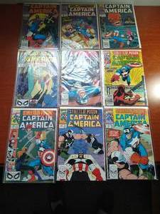 lot 61 image: 9 Captain America Comics - Between #364 & 378