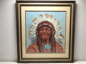 Vintage - Framed -&nbspNative American Chief Portrait - Print - Derk Hansen