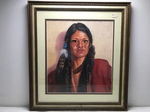 Vintage - Framed -&nbspNative American Woman Portrait - Print - Derk Hansen