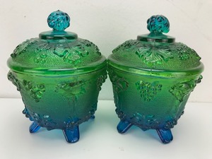 Vintage - Glass Covered Candy Bowls (2 Units)