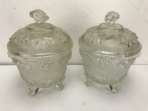 Vintage - &nbspClear Glass Covered Candy Bowls (2 Units)