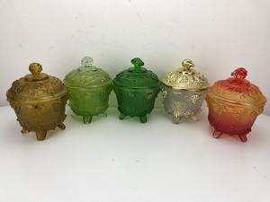 Vintage - &nbspGlass&nbsp&nbspCovered Candy Bowls (5 Units)