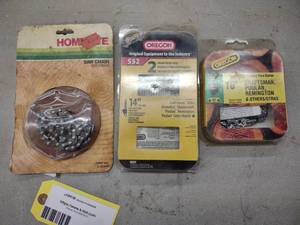 lot 134 image: (3) Assorted Saw Chains...