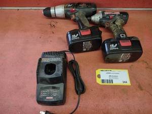 lot 344 image: (2) Craftsman 19.2v Cordless Tools ...