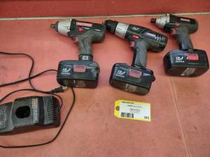 lot 343 image: (3) Craftsman 19.2v Cordless Tools ...
