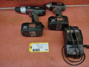 lot 345 image: (2) Craftsman 19.2v Cordless Tools ...