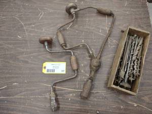 lot 397 image: (2) Hand Drills & Bits...