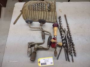 lot 399 image: (3) Hand Drills & Bits...