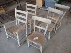 lot 466 image: (5) Primitive Chairs...