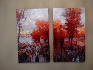 lot 491 image: (2) Paintings, 19x32ea...