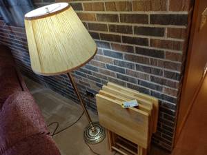 lot 503 image: Floor Lamp & TV Trays...