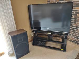 lot 513 image: Samsung  61 TV, Sony AV Center, (2...