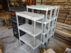 lot 591 image: (4) Gray Shelf Units...