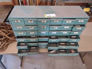 lot 436 image: (2) 18 Drawer Parts Cabinets with H...