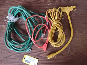 lot 619 image: (3) Extension Cords & Pigtail...