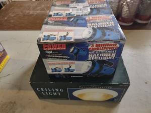lot 631 image: (2) Halogen Spotlights & Ceiling Li...