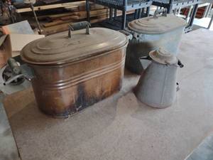 lot 643 image: (2) Vintage Boilers & Coffee Pot...