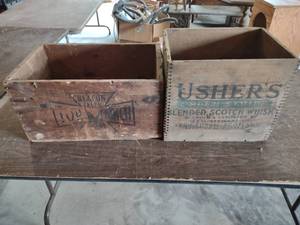 lot 656 image: (2) Vintage Advertising Wood Boxes...