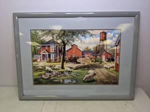 lot 781 image: Framed Ken Zylla Print Earle Brown Farm